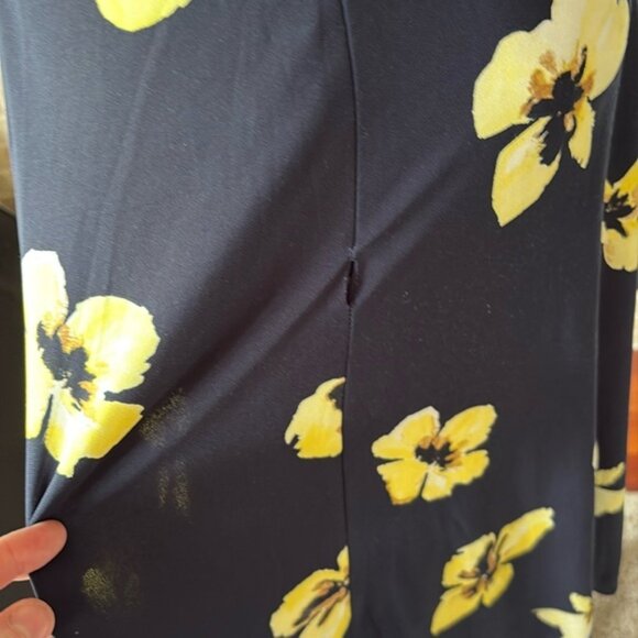 Tommy Hilfiger Floral Sleeveless Dress - Navy and Yellow size 4 - Picture 4 of 4